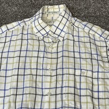 Orvis Shirt Mens Medium Plaid Hemp Casual Button Up Long Sleeve Lyocell - £14.45 GBP