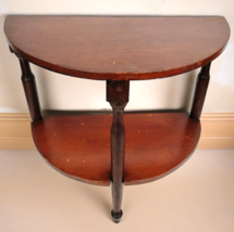 Old Handmade Solid Wood Demilune Entry/Hall Table 23&quot;T Rustic Charm Stur... - $197.99