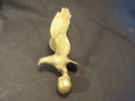 Old Vtg Brass American Eagle Bird Flag Topper Top 7 1/2&quot; x 3 1/2&quot; - $99.95