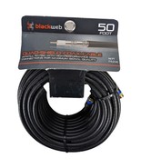 50 Foot Coax Cable BLACK WEB Blackweb 18 AWG Quad Shield Cable TV Intern... - $40.60 CAD
