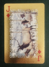 Animal-Themed Golden Foil PVC Mini Playing Card Deer Jack Diamonds - $1.84