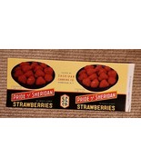 Fruit Can Label Pride of Sheridan Strawberries 1950&#39;s Canning Old Stock NOS - $246.56 MXN