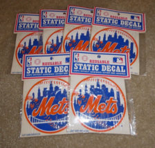 Lot of 6 Vintage 1987 J&amp;P New York Mets MLB Reusable Static Decals NIP - $38.61