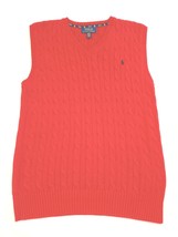 Polo Ralph Lauren Sweater Vest XL (18-20) Boys Men Red V Neck Cable Knit Stretch - $34.39