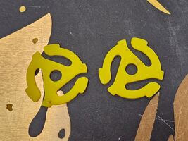 Lot of 2 Yellow Plastic Record Center 45 RPM Adaptor Recoton Made In USA - $3.91