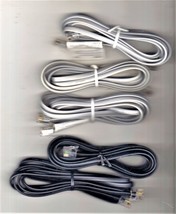 Telephone Extension Cord Modular Cable Line Wire Lot of 5  - £6.34 GBP