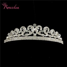 Kate Tiara Crown Noble Silver Plated Royal Queen Wedding Hair Jewelry Bridal Dia - £13.92 GBP
