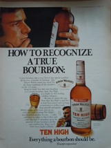 Vintage Hiram Walker&#39;s Ten High Whiskey Print Magazine Advertisement 1971 - £7.85 GBP