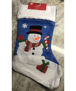 Ship N 24 Hours. New-Christmas House Blue Felt Snowman Christmas Stockin... - $32.10 CAD