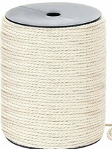 Macrame Cord 3mm x 328 Yards 984 Ft Natural Cotton Rope 3 Strands Twisted NEW - £18.50 GBP