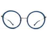 Liu Jo Eyeglasses Frames LJ696S 429 Clear Blue Silver Round Oversized 55... - $60.56