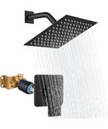 Shower Head and Handle Set Square Shower Faucet Set Bathroom, Matte Black - $52.99