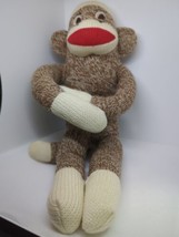 Sock Monkey Plush Stuffed Animal Toy Doll 14.5 in Lgth  - $9.90
