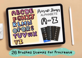 A-Z Alphabet Procreate Brush Stamp. - $5.00