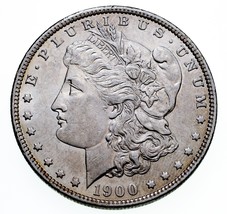 1900-O/CC $1 Silver Morgan Dollar in AU Condition, Nice Mint Error, All White - £395.59 GBP