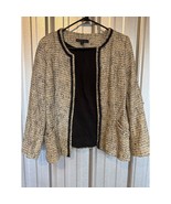 Lafayette 148 New York Women&#39;s Blazer Jacket Black Ivory Size 8 - $70.02 CAD