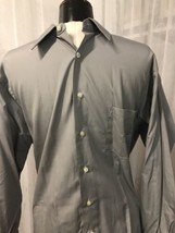 DKNY Men&#39;s Shirt Gray Button Up Shirt Size 16 32/33 Large - £19.55 GBP