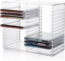 CD Storage Box Rack Holder Stacking Tray Shelf DVD Disk Case Space Organ... - $46.12 CAD