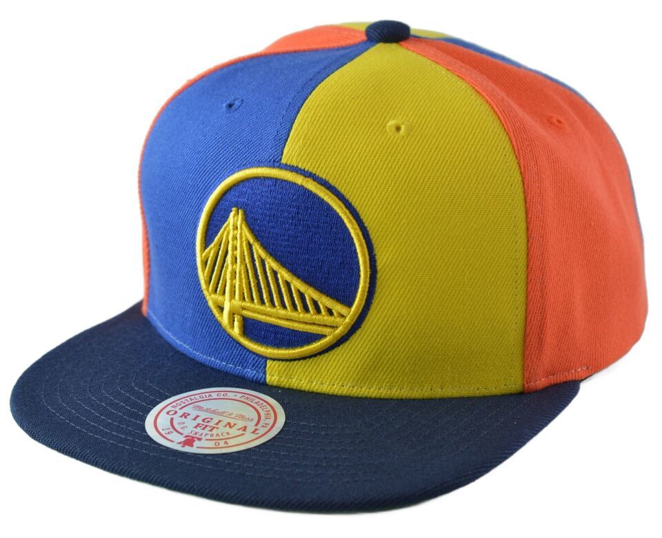 Golden State Warriors Mitchell & Ness NBA Pinwheel Basketball Men's Snapback Cap