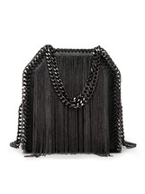 New 2022 PU Leather Fashion Black Chains Women Shoulder Bag Large Capacity Shopp - £61.77 GBP