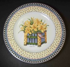 Debbie Mumm plate Spring Bouquet DAFFODILS Sakura 1999 8.25&quot; - £6.99 GBP