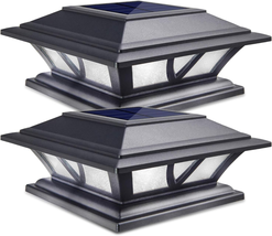Siedinlar Solar Post Lights Outdoor 2 Modes LED Deck Fence Cap Light for 4X4 5X5 - £29.51 GBP