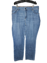 Lee Relaxed Fit Straight Leg Mid Rise Blue Denim Jeans  - Size 16 Medium - $24.99