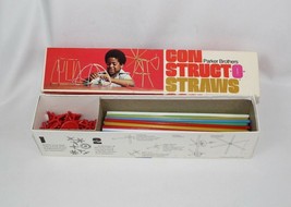 Vintage 1974 Constructo Straws Building Set Parker Brothers Game Toy CIB - £6.73 GBP