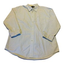 Tommy Hilfiger Dress Shirt Mens XL Button Down Long Sleeve Green White P... - $21.49