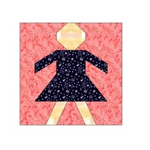 Girl Paper Piecing Quilt Block Pattern  014 A - $2.75