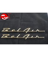 55-57 Chevy Tri Five Gold Belair Rear Quarter Panel Script Emblem Badges... - £46.16 GBP