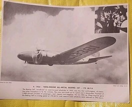 Vtg Photo 1933vtwin Engine All Engine All Metal Boeing 247 170 Mph - $221.85 MXN