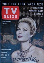 Grace Kelly Signed Tv Guide Magazine Feb. 16-22, 1963 - Princess Grace w/COA - £949.01 GBP