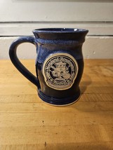 Grey Fox Pottery Maryland Renaissance 2003 Festival Blue Drip Glaze Mug - $14.64