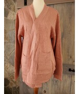 Caren Sport Knit Cardigan Sweater Women&#39;s Size 2X Open Front Rose Long S... - $28.79 CAD