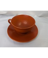 Hazel Atlas Orange Coffee Tea Cup Saucer Flawed - £17.15 GBP