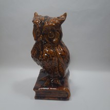 Vintage Atlantic Mold Ceramic Owl Bookend Wise, Books 1970&#39;s - £59.63 GBP