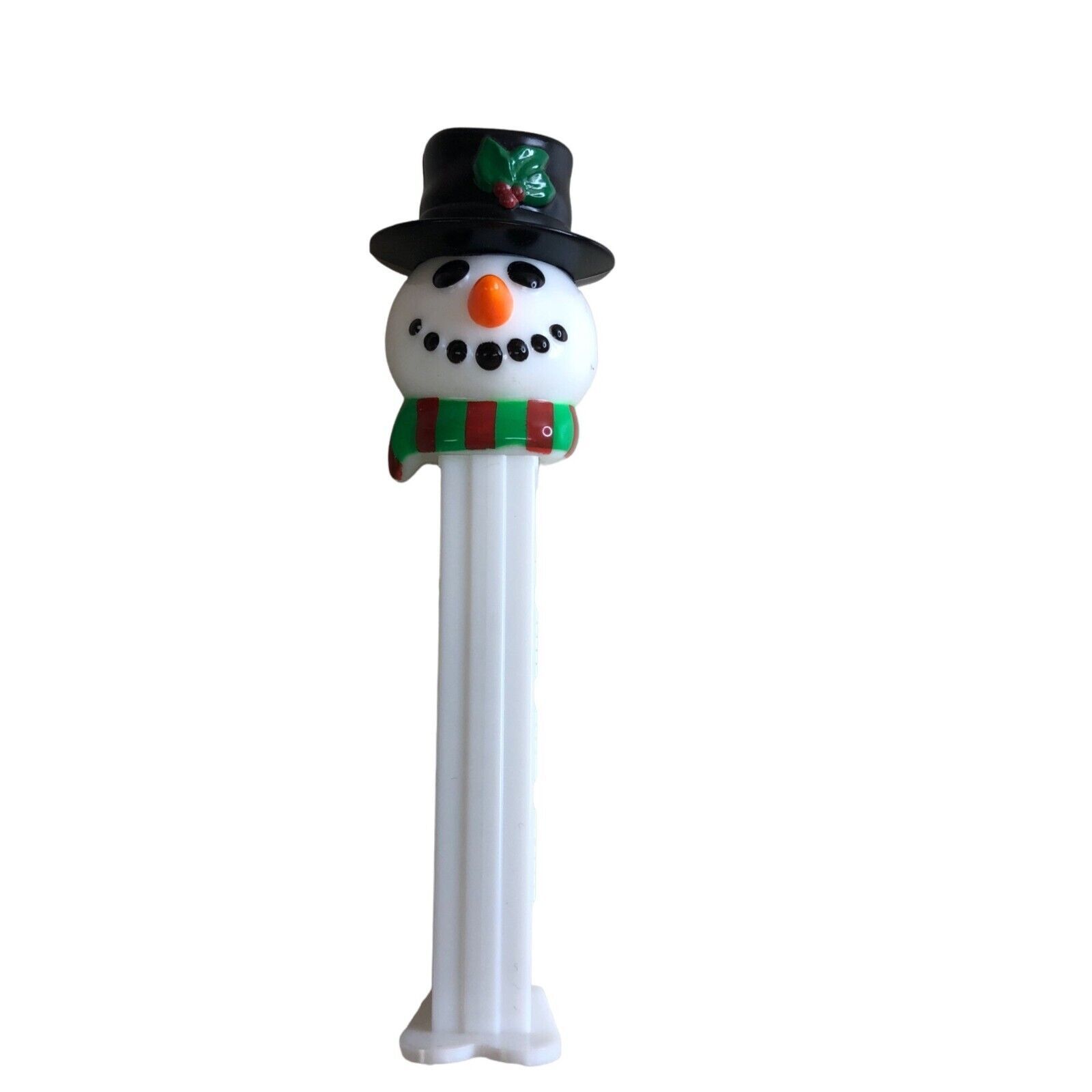 SNOWMAN PEZ CANDY DISPENSER 2002 FEET WHITE & BLACK HOLIDAY COLLECTORS Scarf - $6.80