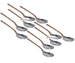 Set of 10 Prisha India Craft  High Quality Handmade Steel Copper Table Spoons ,L - £50.10 GBP