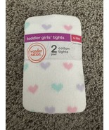 Wonder Nation Baby Girls Size 6-18mo Cotton Tights White Hearts &amp; Pink - $7.24