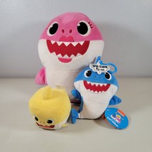 Baby Shark Plush Lot of 3 Pink and Yellow Plush Sing Blue Plush Is Coin Purse - £14.80 GBP