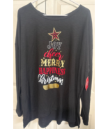 Holiday Time 2X Women&#39;s Christmas JOY CHEER MERRY Long Sleeve T Shirt NEW - $16.29 CAD