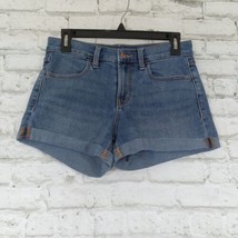 Old Shorts Womens 0 Blue Boyfriend Cuffed Low Rise Medium Wash Denim - $19.95