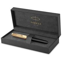 Parker 51 Fountain Pen | Deluxe Black Barrel with Gold Trim | Fine 18k Gold Nib  - $286.17