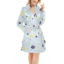 Women&#39;s Luna Bunny Star Moon Kawaii Anime Fleece Robe Blue - £43.06 GBP