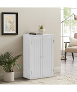 Bathroom Storage Cabinet Freestanding Wooden Floor Cabinet White - £119.72 GBP