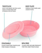 TWISTSHAKE BPA Free Pink Bowl &amp; Lid For Babies Non Slip Easy Stack New - $247.35 MXN