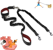 Zhilishu Double Dog Leash Dual Leash for Dogs 360° No Tangle Two Dogs Leash Adj - £20.63 GBP