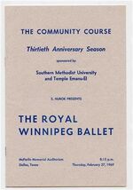 S Hurok The Royal Winnipeg Ballet Program Dallas Texas 1969 SMU Temple E... - $18.81