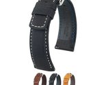 Hirsch Mariner Leather Watch Strap - Brown - L - 18mm / 16mm - Shiny Sil... - £70.52 GBP